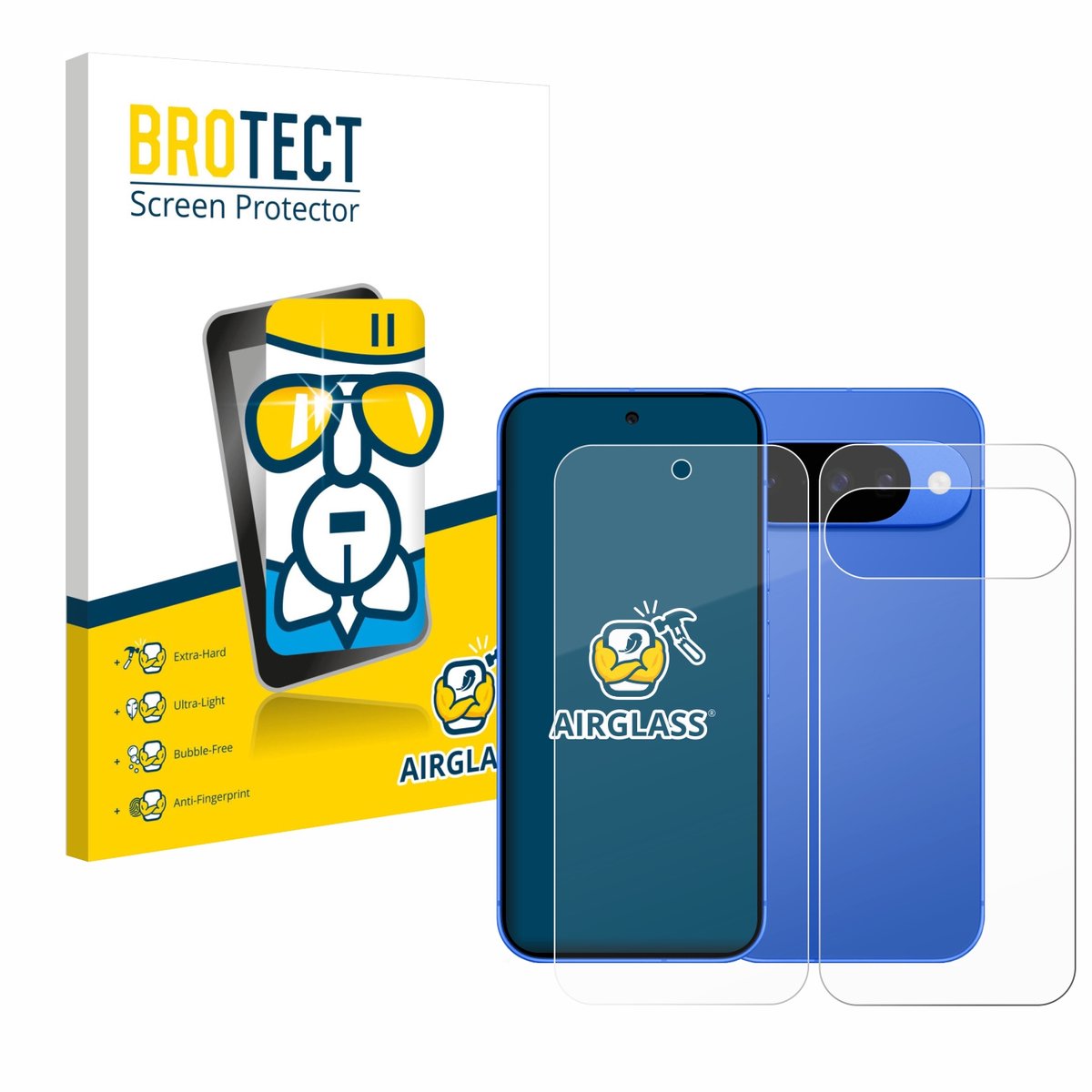 Screenprotector voor Google Pixel 10 (Voor+Achter) Beschermglas transparant