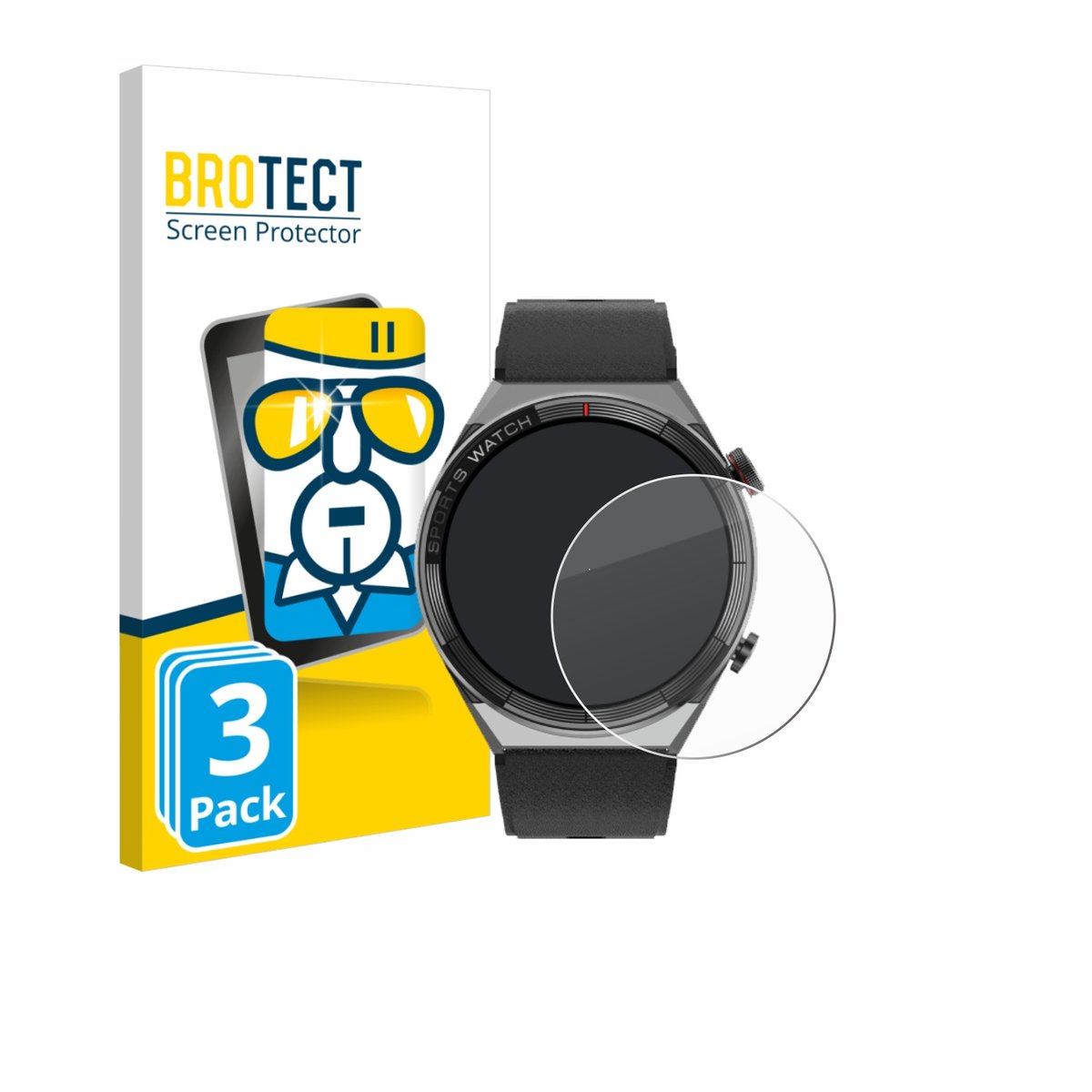 BROTECT - Glas Screenprotector voor Watchmark Maverick - Gehard Beschermglas 9H 3 Stuks