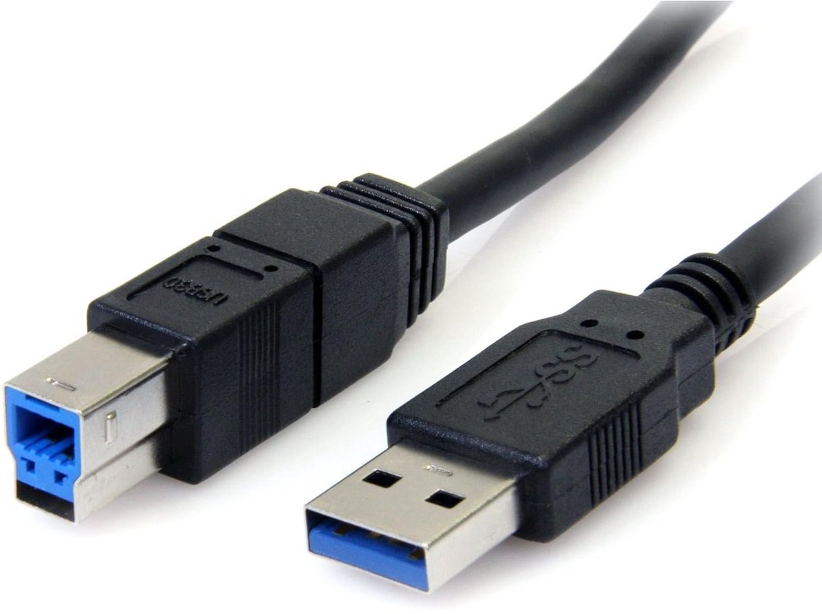 SuperSpeed USB 3.0 Kabel A naar B Zwart 1,8 Meter