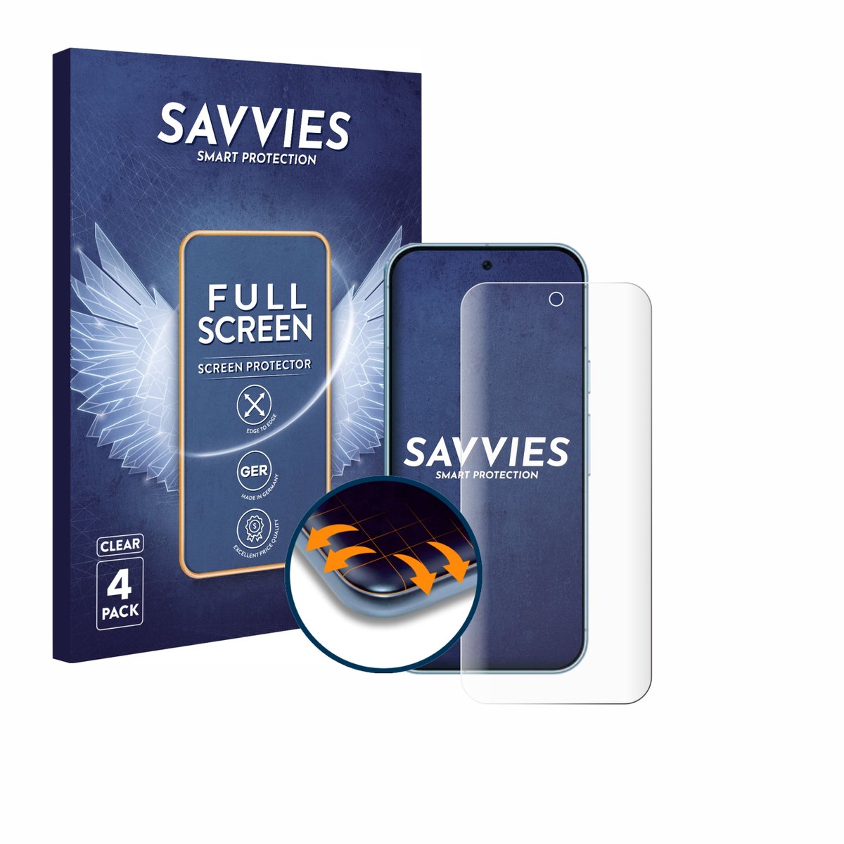 Savvies - Screenprotector voor Google Pixel 9 Pro XL / 10 Pro XL - Folie Beschermfolie transparant volledig dekking 4 Stuks