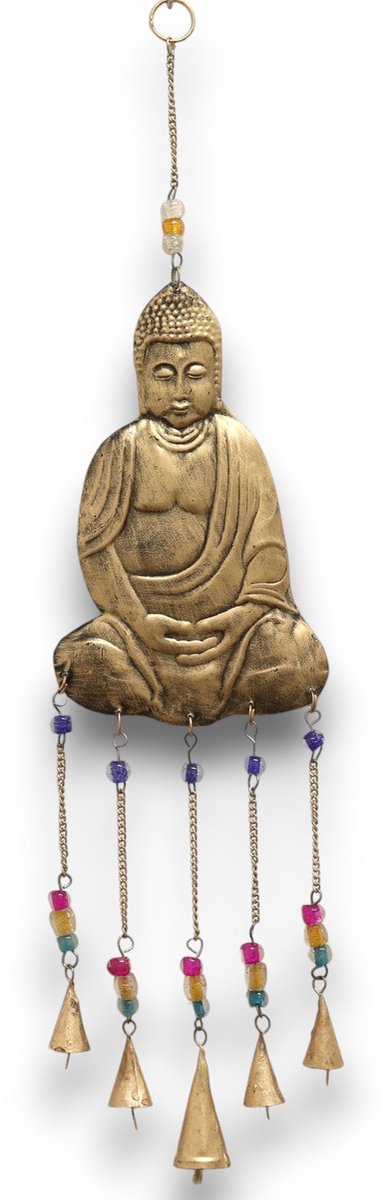 Ancient Wisdom - Windgong - Indian chimes met zeven bellen en chakra-kralen - klokkenspel - windspel - meditatief - spirituele decoratie - rustgevende geluiden