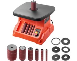 VEVOR Oscillerende Spindelschuurmachine, 2000 Tpm Spindelschuurmachine met 6 Hulzen (12,7–76,2 mm), 16 mm Slag En 390 X 415 mm Brede Werktafel voor Meubelafwerking, Ambachten En Houtbewerking