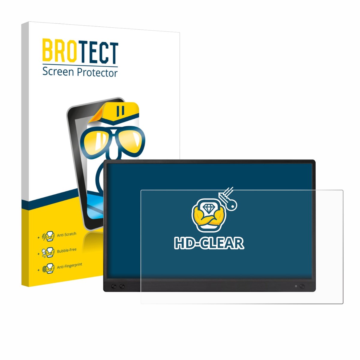 BROTECT - Screenprotector voor ASUS ZenScreen MB166C - Folie Beschermfolie transparant