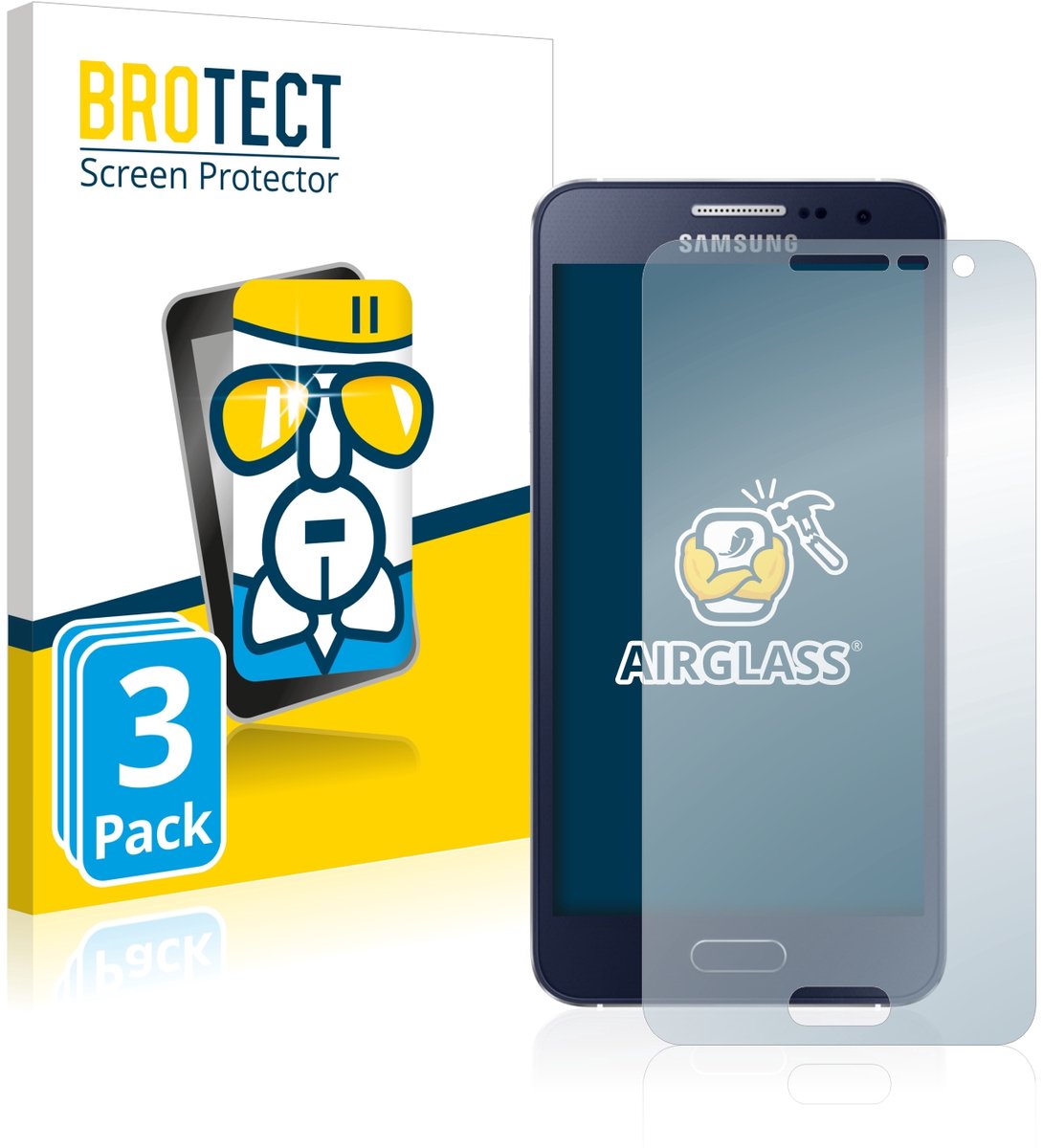 Screenprotector 3 Stuks voor Samsung Galaxy A3 2015 Beschermglas transparant