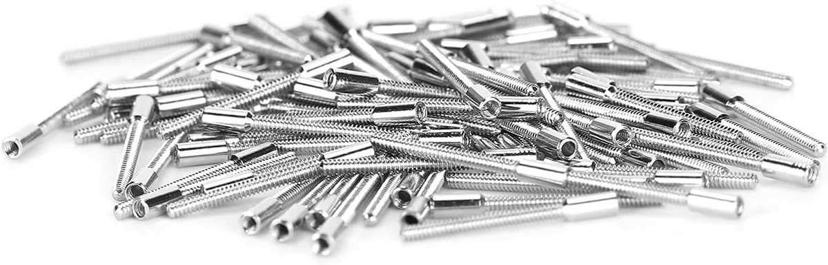100 Stuks Opwindstelen Horloge Reparatie Set 0.9mm Zilver Duurzaam Staal