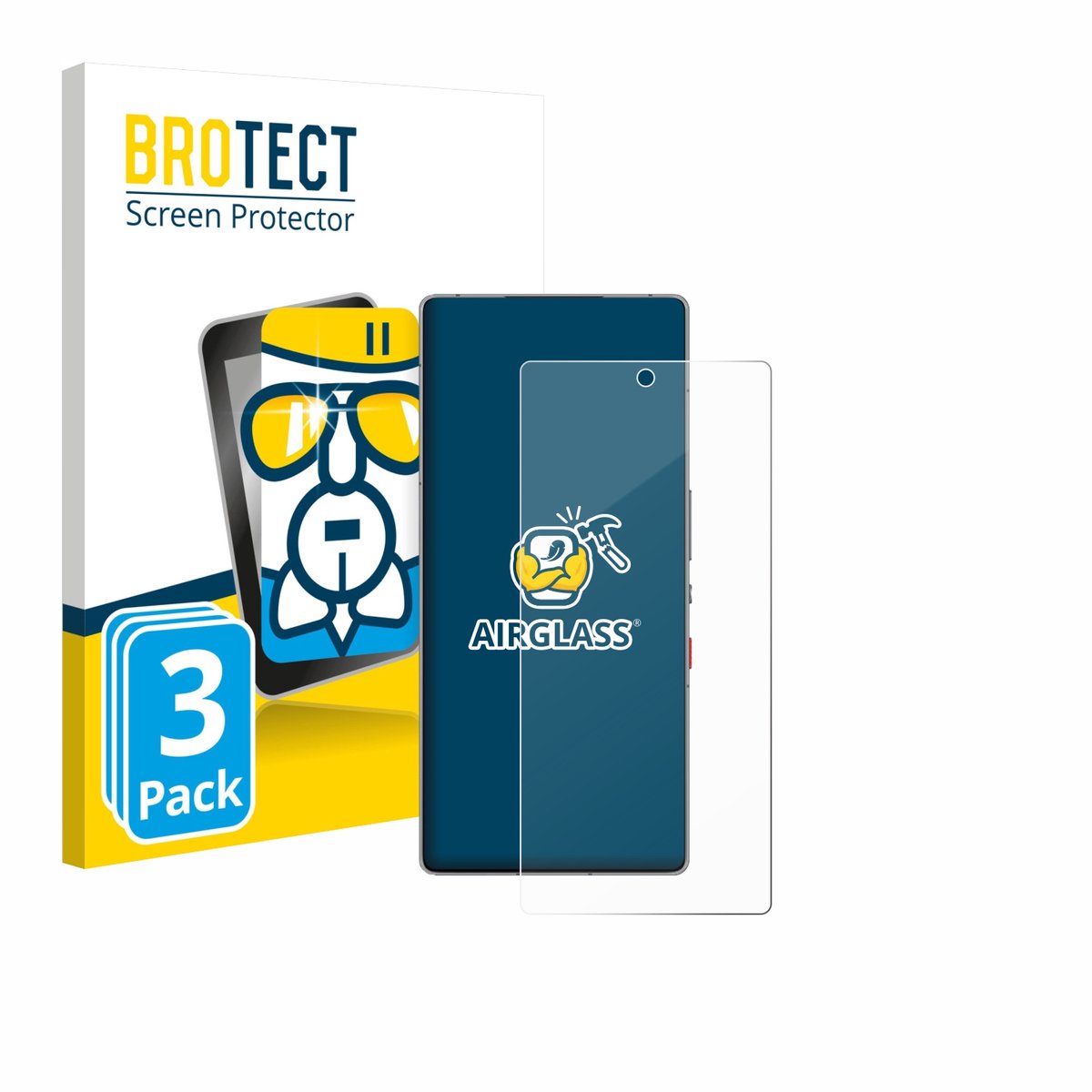 Screenprotector 3 Stuks voor ZTE Nubia Red Magic 11 Pro+ Beschermglas transparant