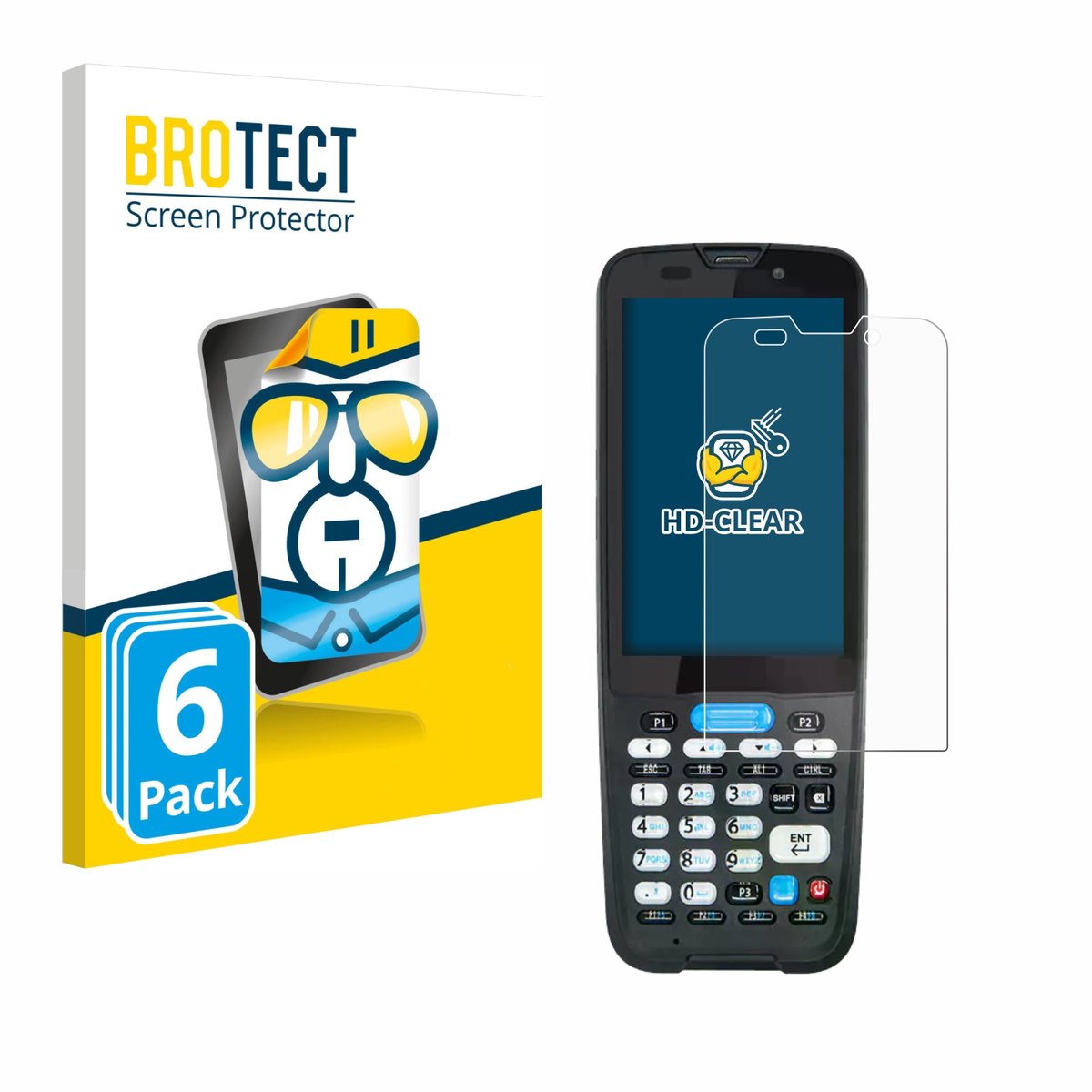 BROTECT - Screenprotector voor Unitech HT330 - Folie Beschermfolie transparant 6 Stuks