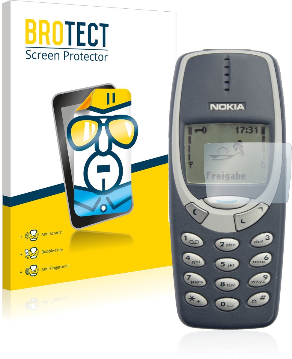 BROTECT - Screenprotector voor Nokia 3310 2011 - Folie Beschermfolie transparant 2 Stuks