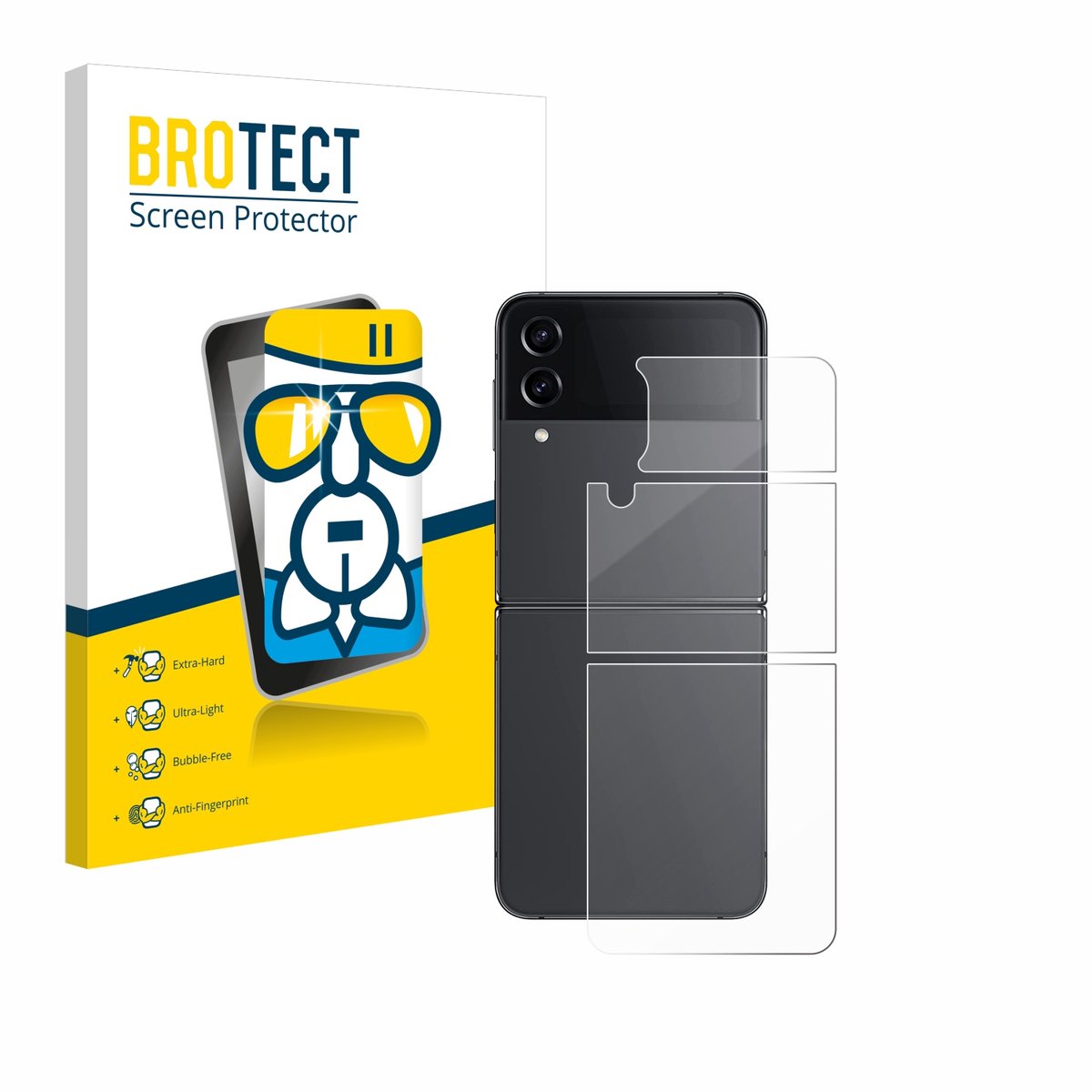 Screenprotector voor Samsung Galaxy Z Flip 4 (Achterkant) Beschermglas transparant