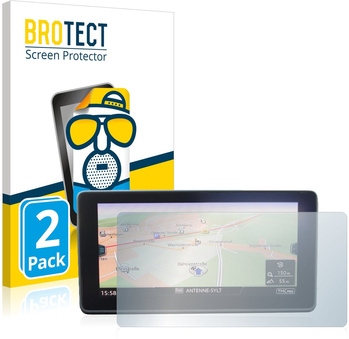 BROTECT - Screenprotector voor Audi A5 F5 2015 MIB-HS - Folie Beschermfolie matte 2 Stuks