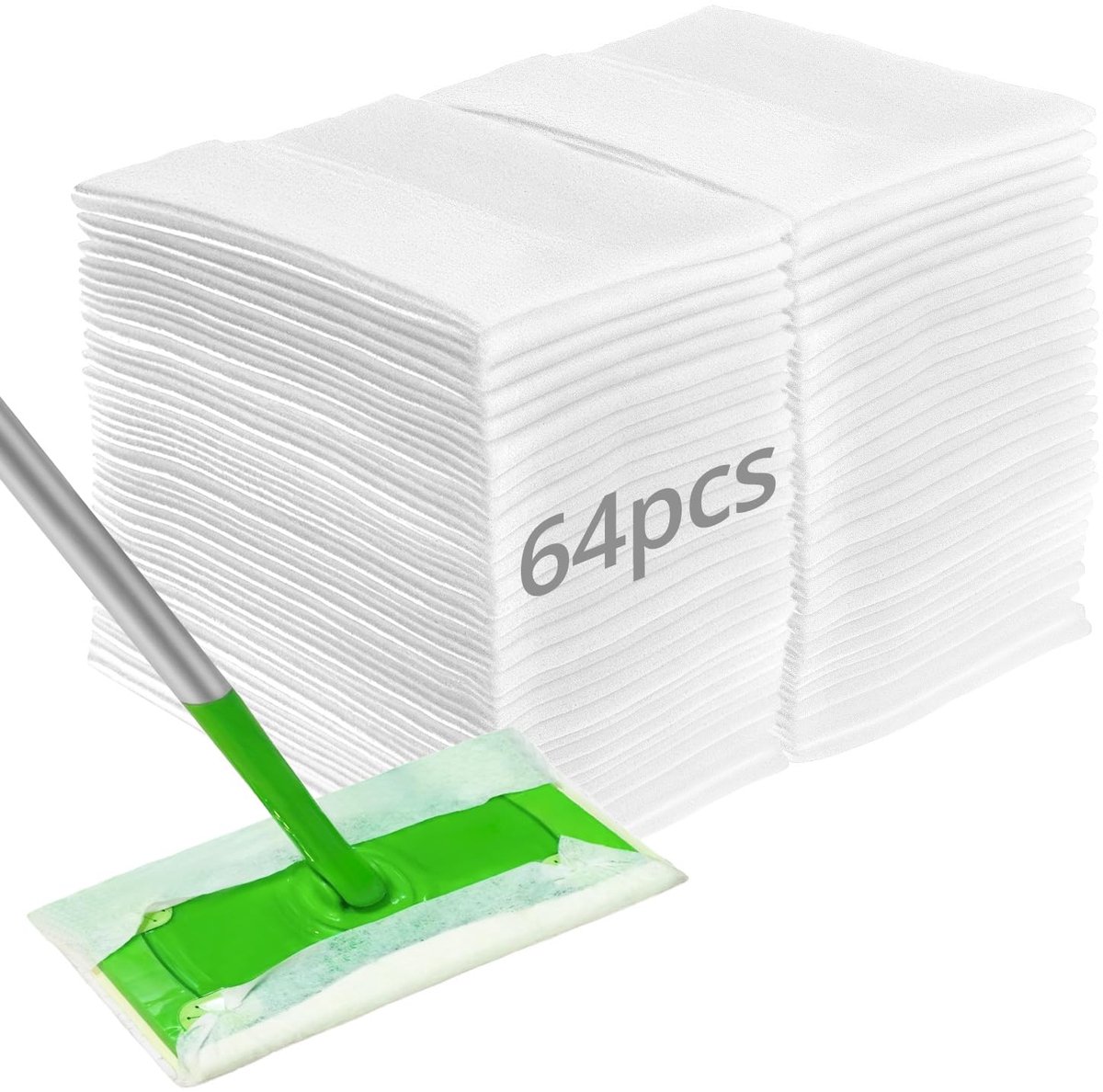 Droge Dweildoeken voor Swiffer Sweeper - 64 Stuks - Geurloze Microvezeldoekjes