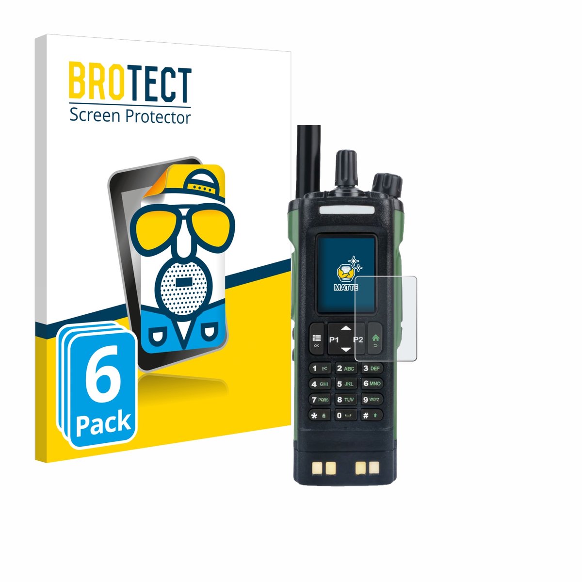 BROTECT - Screenprotector voor Baofeng DM-32 - Folie Beschermfolie matte 6 Stuks