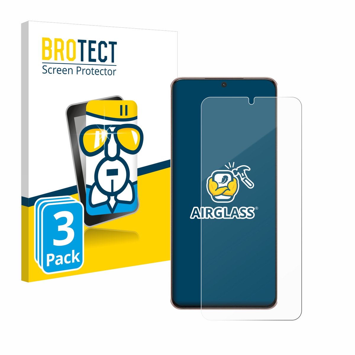 Screenprotector 3 Stuks voor Samsung Galaxy S21 Plus 5G Beschermglas transparant