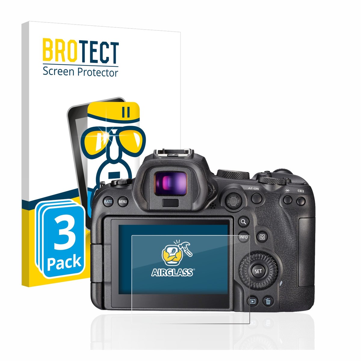 Screenprotector 3 Stuks voor Canon EOS R6 Beschermglas transparant