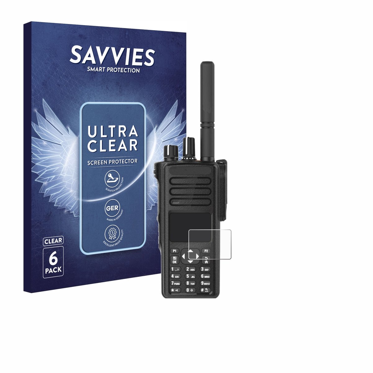 Savvies - Screenprotector voor Motorola DP4801e - Folie Beschermfolie transparant 6 Stuks