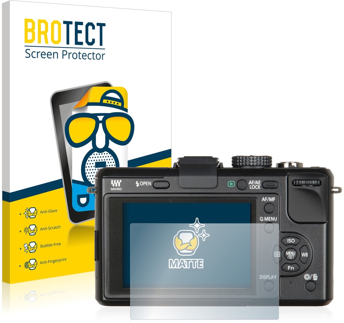 BROTECT - Screenprotector voor Panasonic Lumix DMC-GF1 - Folie Beschermfolie matte 2 Stuks