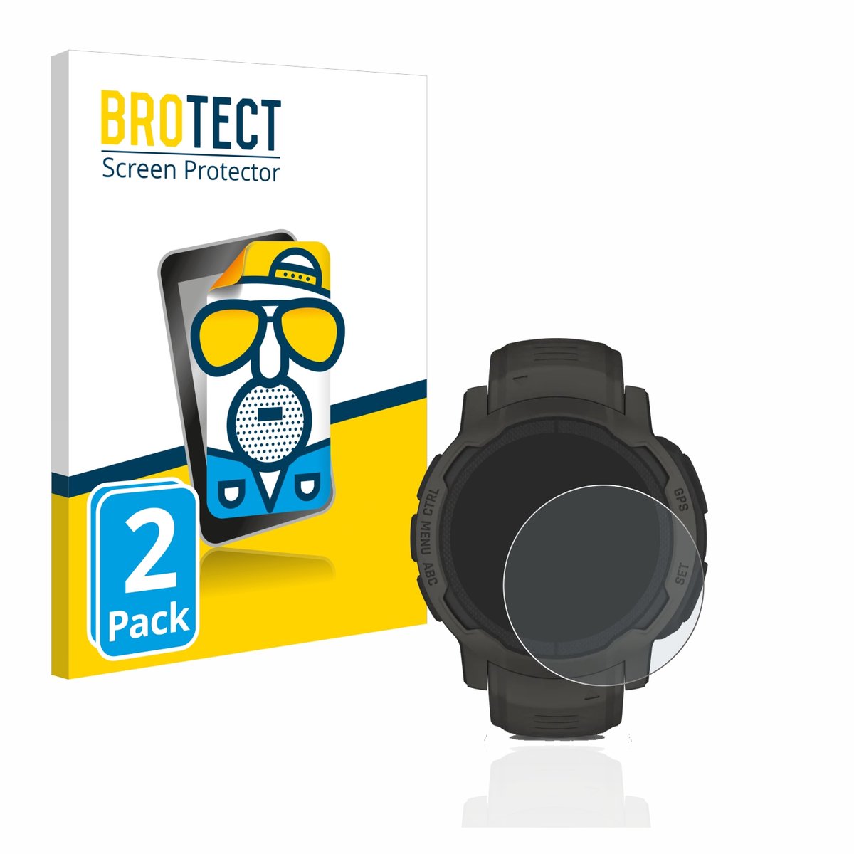 BROTECT - Screenprotector voor Garmin Instinct 2 Solar - Folie Beschermfolie matte 2 Stuks
