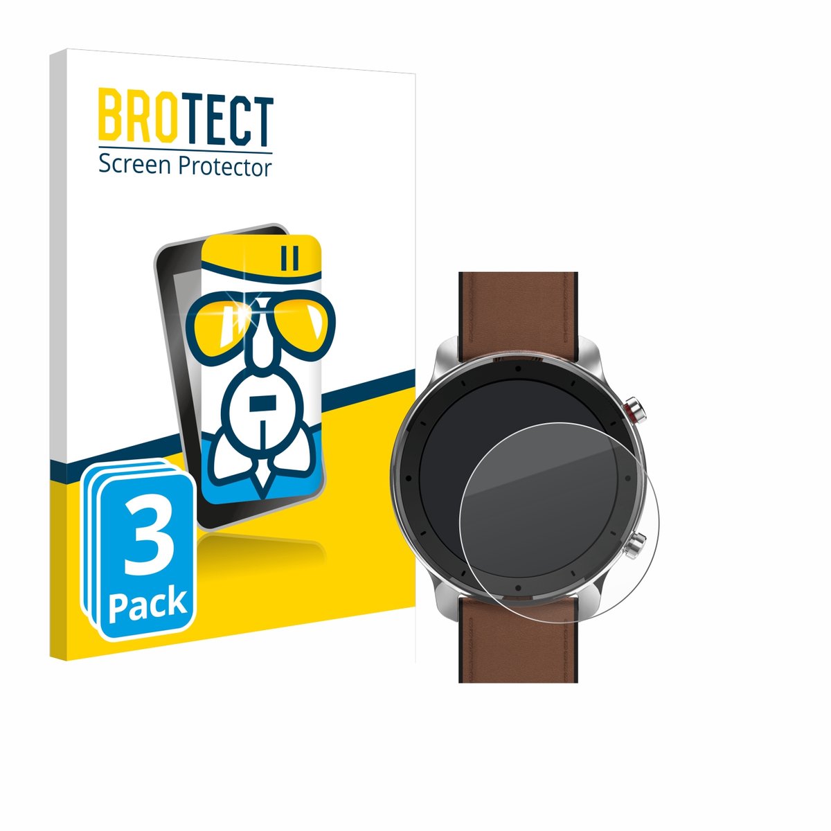 Screenprotector 3 Stuks voor Huami Amazfit GTR (47 mm) Beschermglas transparant