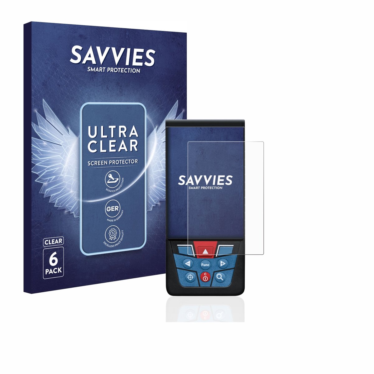Savvies - Screenprotector voor Bosch GLM 150-27c - Folie Beschermfolie transparant 6 Stuks