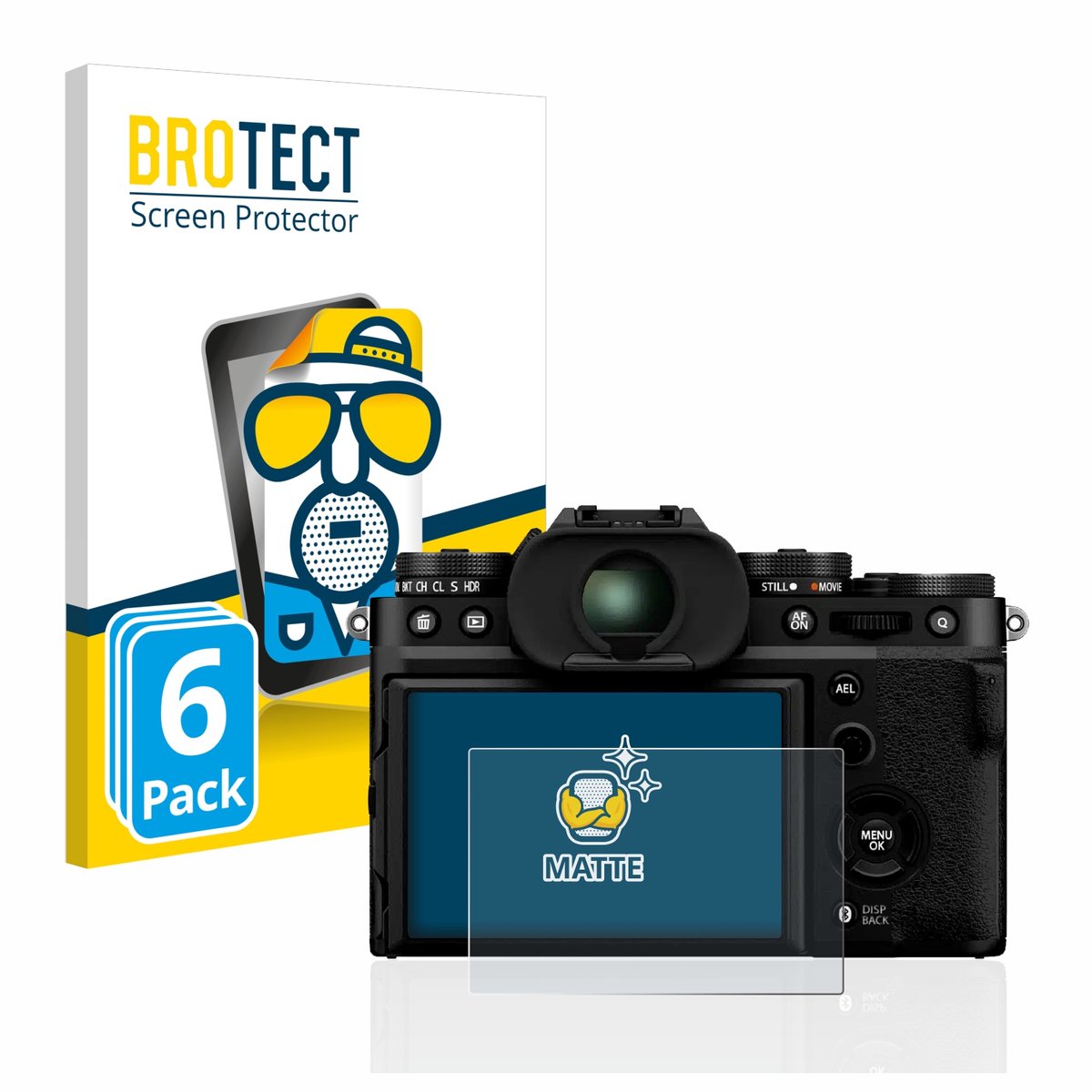 BROTECT - Screenprotector voor Fujifilm X-T5 - Folie Beschermfolie matte 6 Stuks