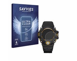 Savvies - Screenprotector voor Casio G-Shock GW-9400Y-1 - Folie Beschermfolie transparant 6 Stuks