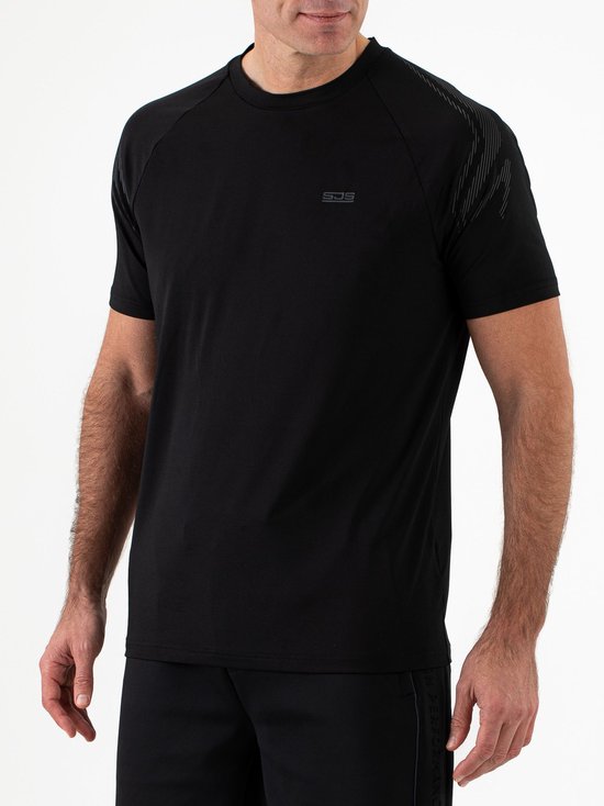 Sjeng Sports NIRO Sportshirt Heren- Zwart - Ademend en sneldrogend - Tennis en Fitness