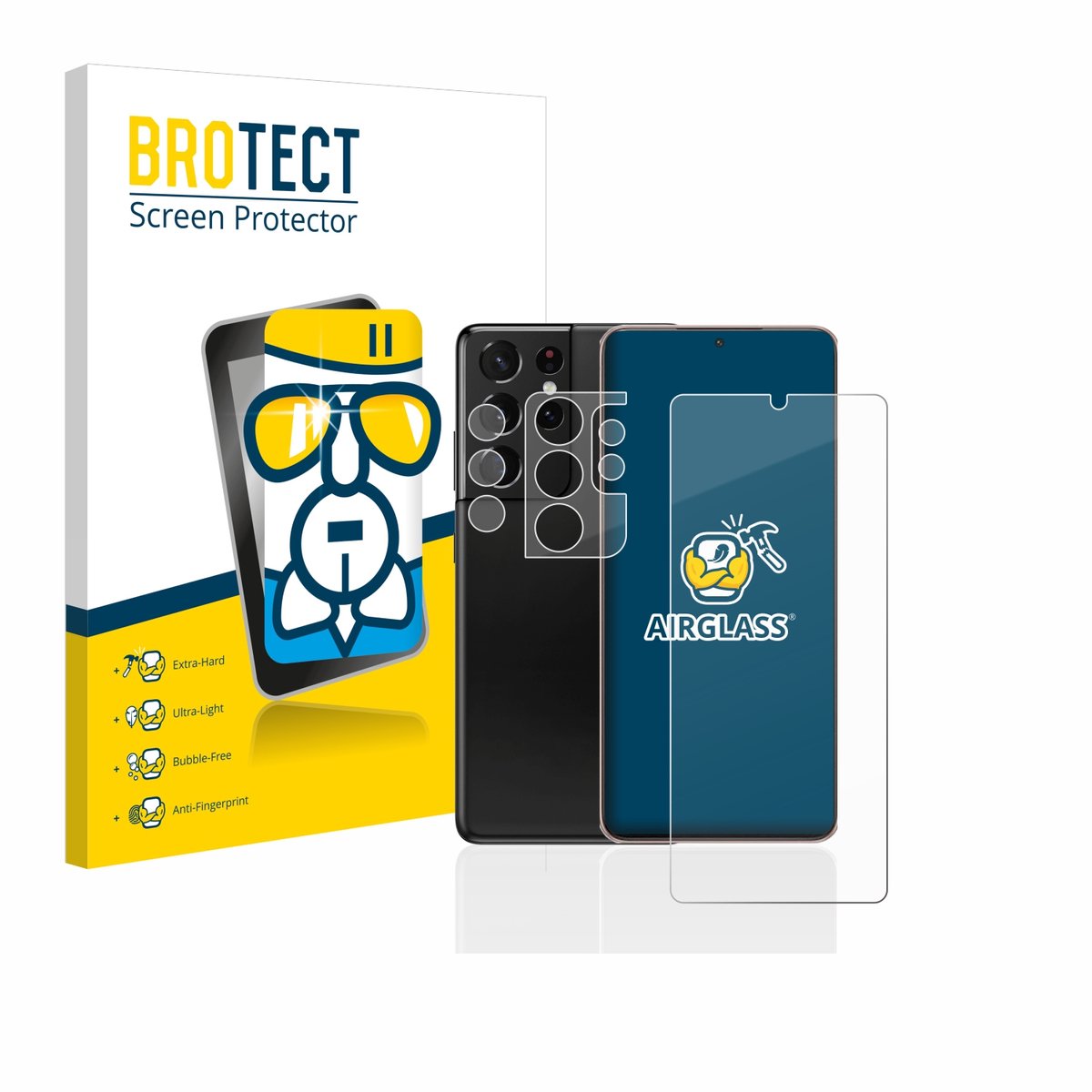 Screenprotector voor Samsung Galaxy S21 Ultra 5G (Voor+Camera) Beschermglas transparant