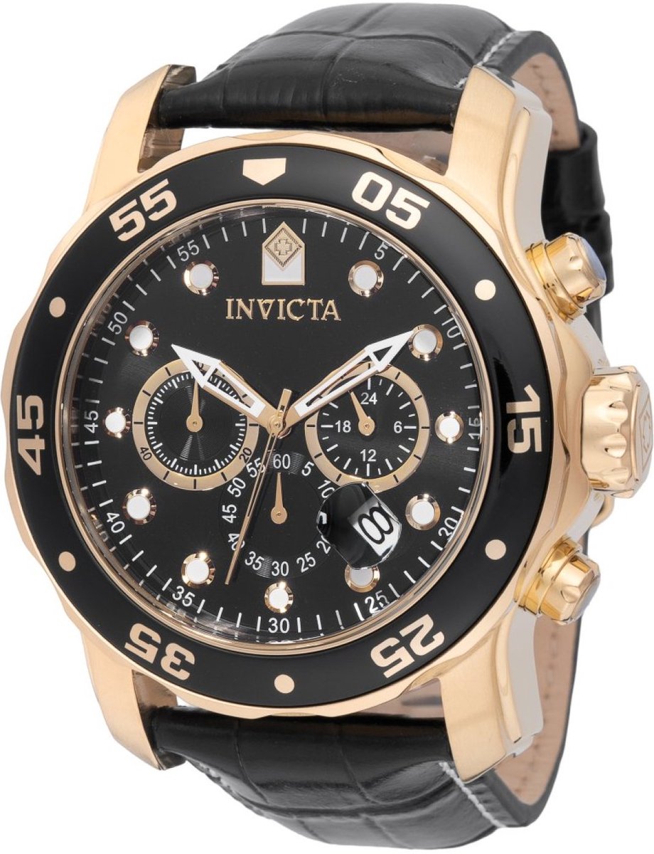 Invicta Pro Diver 49833 Heren Horloge - Waterdicht - Analoog - Quartz Uurwerk - Roestvrij Staal met zwarte Wijzerplaat - 48mm