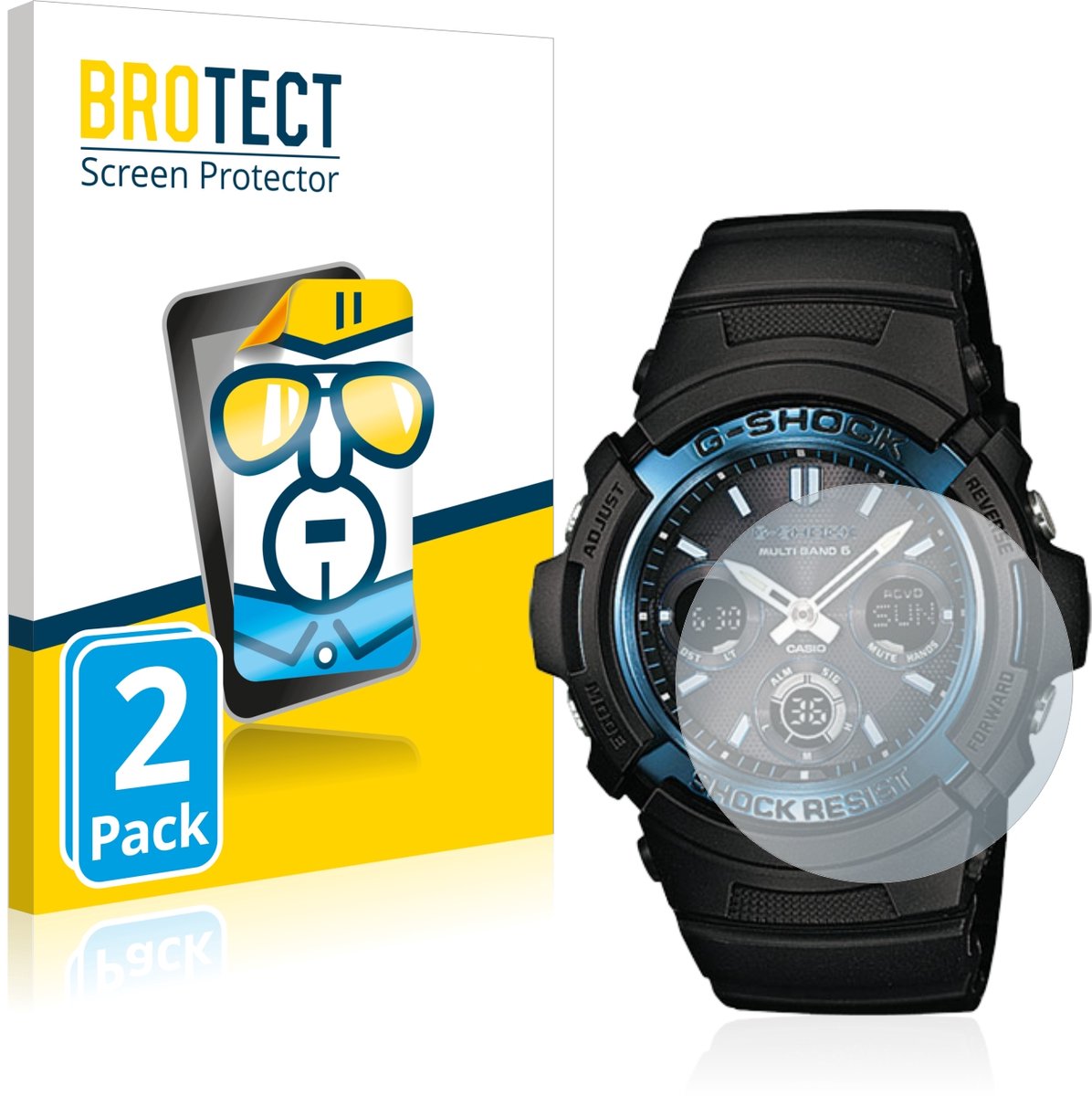 BROTECT - Screenprotector voor Casio AWG M100 - Folie Beschermfolie transparant 2 Stuks