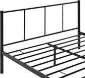 Metalen Bedframe Roselyn - incl. Bedbodem - 140x200cm - Zwart - Stalen frame gepoedercoat