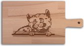 Serveerplank Katten Kinkalow - Alle katten - Hapjesplank - Borrelplank hout - Kaasplank - Verjaardag - Jubilea - Housewarming - Cadeau voor vrouw - Cadeau voor man - Keuken - 36x19cm - WoodWideGifts