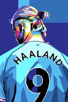 Voetbal Poster - Haaland Poster - Manchester City - Abstract Portret - Erling Haaland - Wanddecoratie - 61x91 - Geschikt om in te lijsten