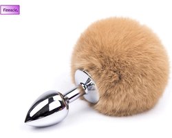 Jumada's Buttplug - Sexspeeltjes - Bunny Tail Butt Plug - Konijnenstaartje - Fluffy - Bruin