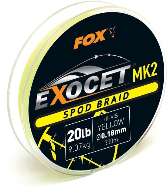 Fox International Exocet Spod Vlecht 300 M Geel 0.180 mm van Fox — afbeelding 4
