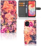 Flipcase Geschikt voor Samsung Galaxy A04e Telefoon Hoesje Cadeau Moeder Bosje Bloemen