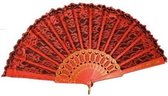 Partychimp - Spaanse waaier - Rood - Kant
