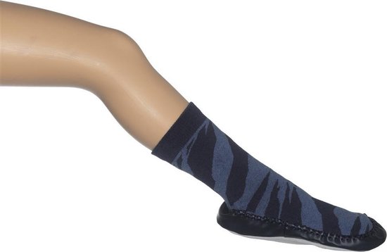 Bonnie Doon - Kinderen - Sloffen - Zebra Shoe Sock - Donker Blauw/Navy heather - 23/24