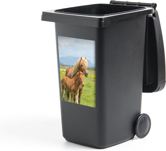 Autocollant pour conteneur Paarden - Poulain - Berg - 40x60 cm - Autocollant Kliko
