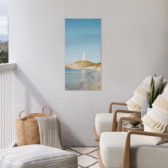 Affiche de jardin Île avec phare - Décoration murale cm - Décoration murale d'extérieur - Affiche de jardin - Toile de jardin - Affiche de clôture - Tableau de jardin