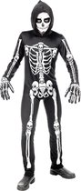 Widmann - Spook & Skelet Kostuum - Botten En Beenderen Skelet Halloween Kind Kostuum - Zwart / Wit - Maat 128 - Halloween - Verkleedkleding