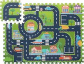 puzzel speelmat - verkeer - 12-delig - 114 x 86 cm - zonder schadelijke stoffen - EVA-schuim