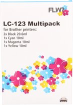 FLWR - Cartridges / Brother LC-123 Multipack / zwart en kleur / Geschikt voor Brother