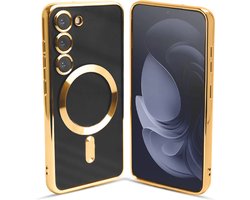 ShieldCase siliconen hoesje met magneet geschikt voor Samsung Galaxy S23 Plus - telefoonhoesje met magneet voor accessoires - Telefoonhoesje met camerabescherming geschikt voor Samsung Galaxy S23 Plus (goud)