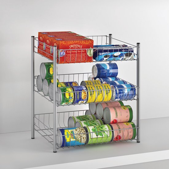 mDesign - Blikjesrek in 2-delige set - bergruimte/organizer - voor