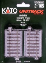 H0 Kato Unitrack 2-105 Rechte rails 60 mm 4 stuk(s)