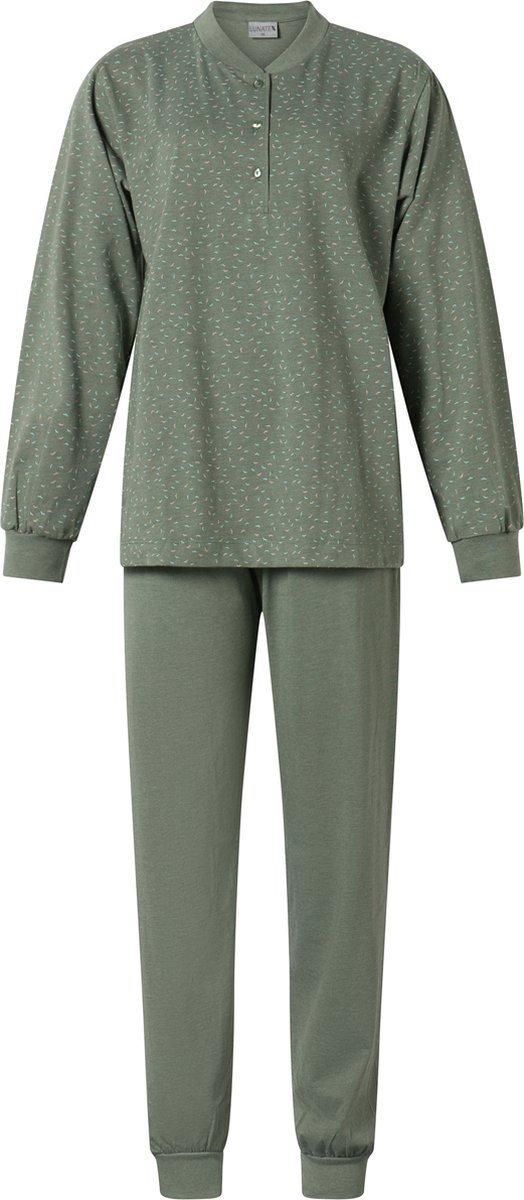 Lunatex dames pyjama 124197 vogel - groen