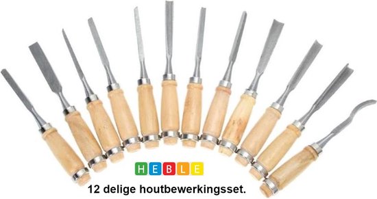 Foto:  houtbewerking set 12 delig houtsnijmes houtbeitelset 12 delig houtsnijden gereedschap woodcarving knife van heble 