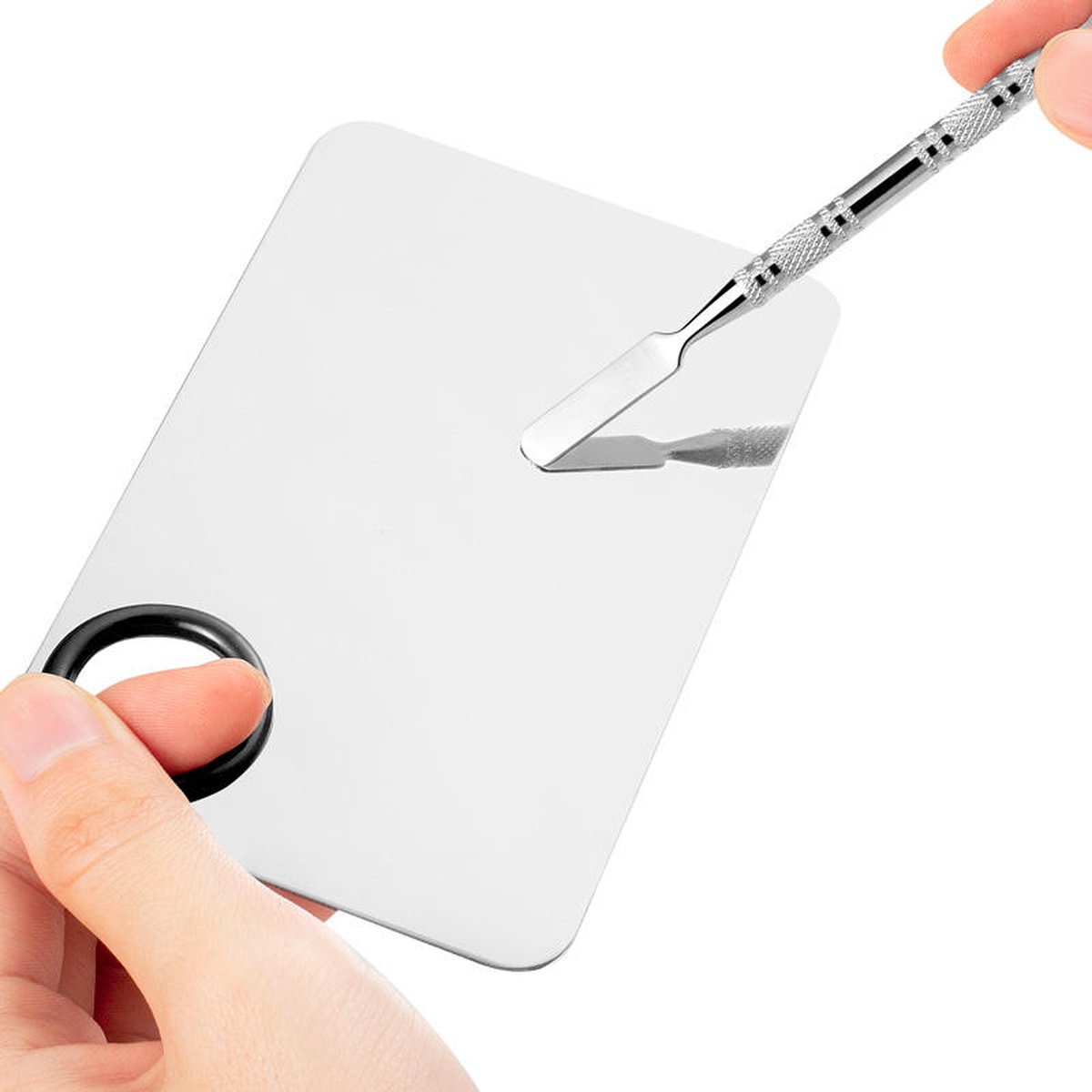 Goedkoopste Without Lemon - Stalen Make up mengpalet met spatel - Mixing Make up - Palette en Spatula