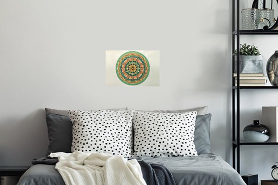 Stickers muraux - Film autocollant - Hippie - Mandala - Vert - Boho - Fleurs - 30x20 cm - Film adhésif - Stickers muraux Chambre d'enfant - Papier peint autocollant - Papier peint autocollant - Film autocollant