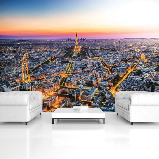 Papier peint photo Intissé - Paris Skyline - Tour Eiffel - Ville - 254 x 184 cm